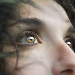 A close-up of a woman's eyes.
